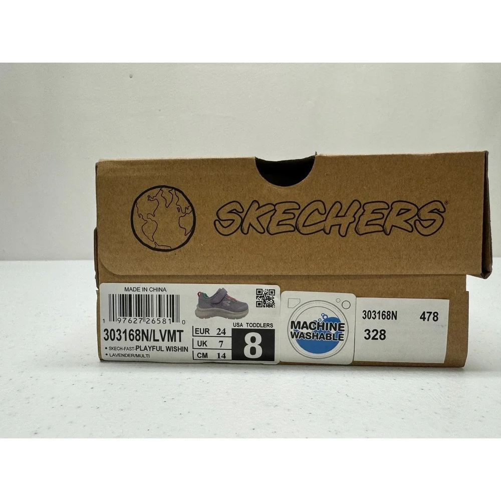 Skechers Sneakers Toddler 8 Lavender Multi Skech-Fast Playful Wishin Mesh Strap